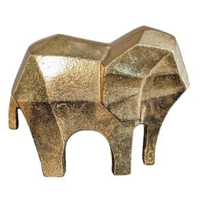 MCM Cubist Style Gold  Die Cast Metal Decorative Elephant 6 inches Tall
